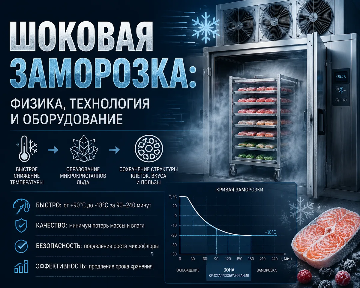 Шоковая заморозка: физика, технология и оборудование